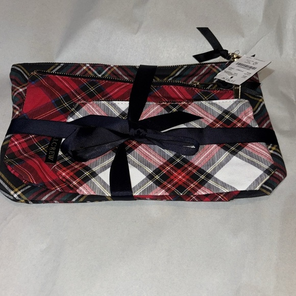 J.Crew Tartan Plaid Set of 3 Pouch Cosmetic Bags - Picture 3 of 5
